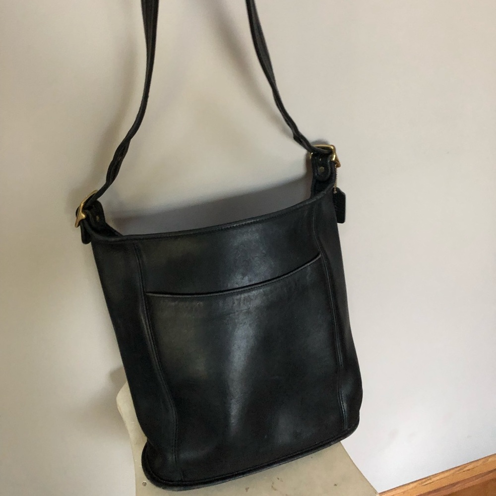 Coach large black bucket bag